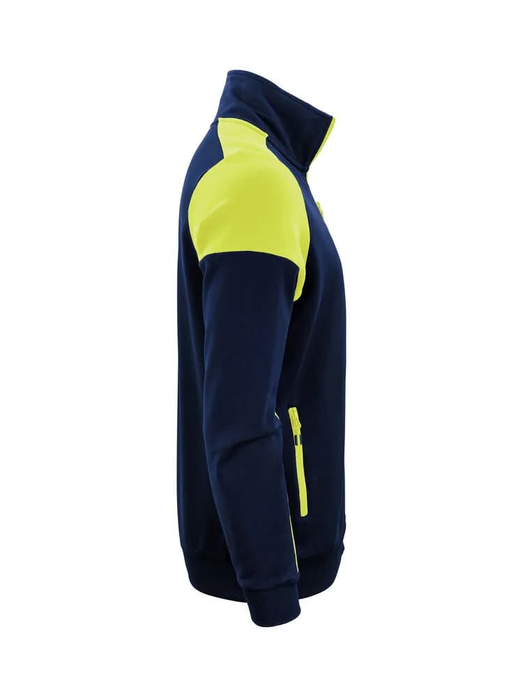 Prime Sweater Full Zip Herren - Marine/Neongelb