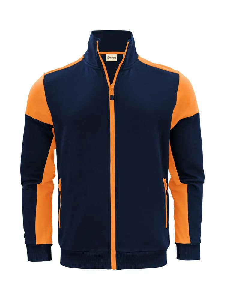 Prime Sweater Full Zip Herren - Marine/Neonorange