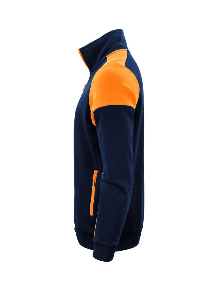 Prime Sweater Full Zip Herren - Marine/Neonorange