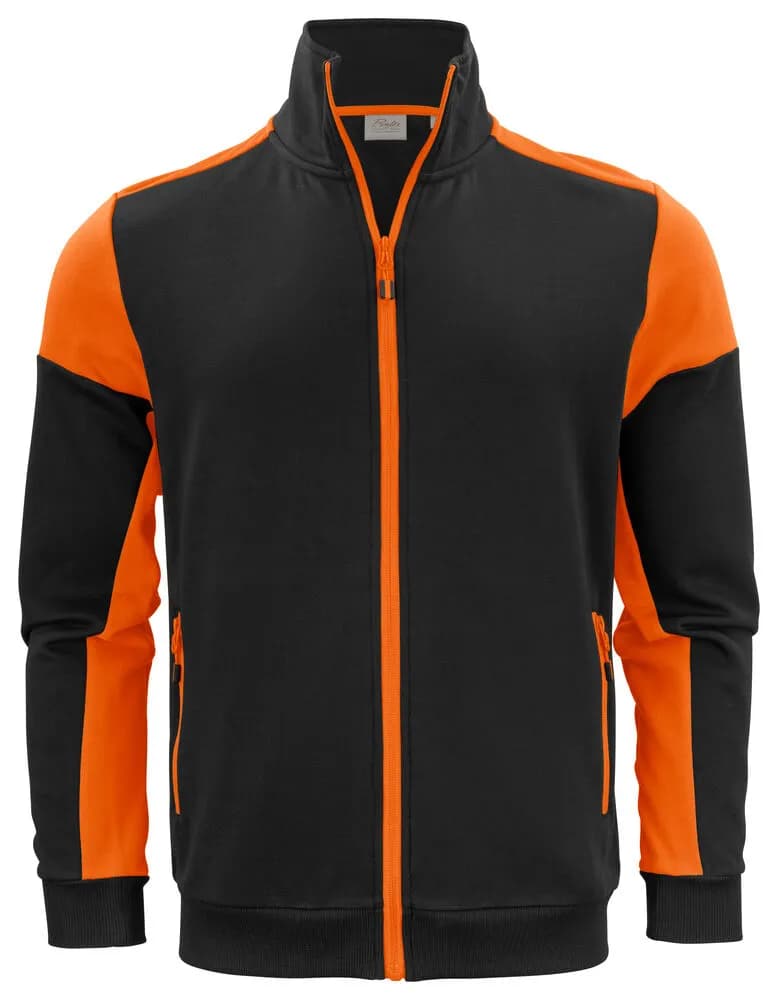 Prime Sweater Full Zip Herren - Schwarz/Orange