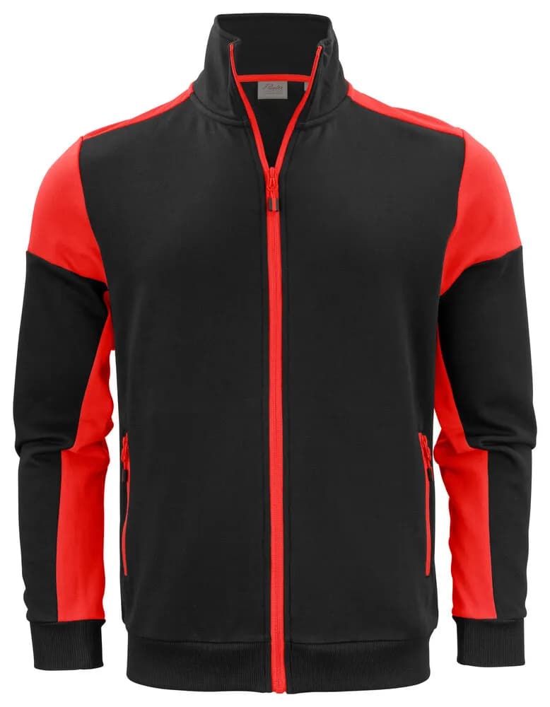 Prime Sweater Full Zip Herren - Schwarz/Rot