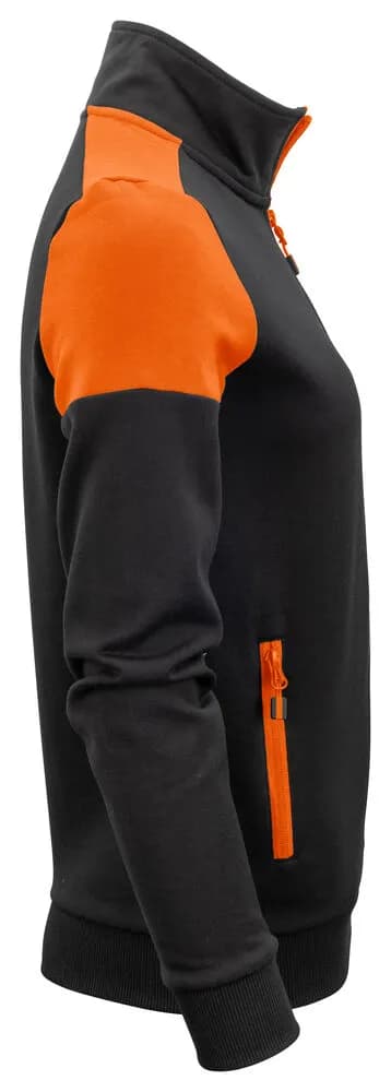 Prime Sweater Full Zip Damen - Schwarz/Orange