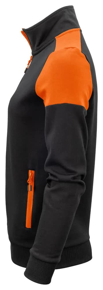 Prime Sweater Full Zip Damen - Schwarz/Orange