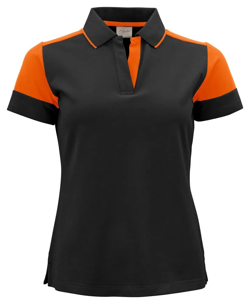 Prime Polo Damen - Schwarz/Orange