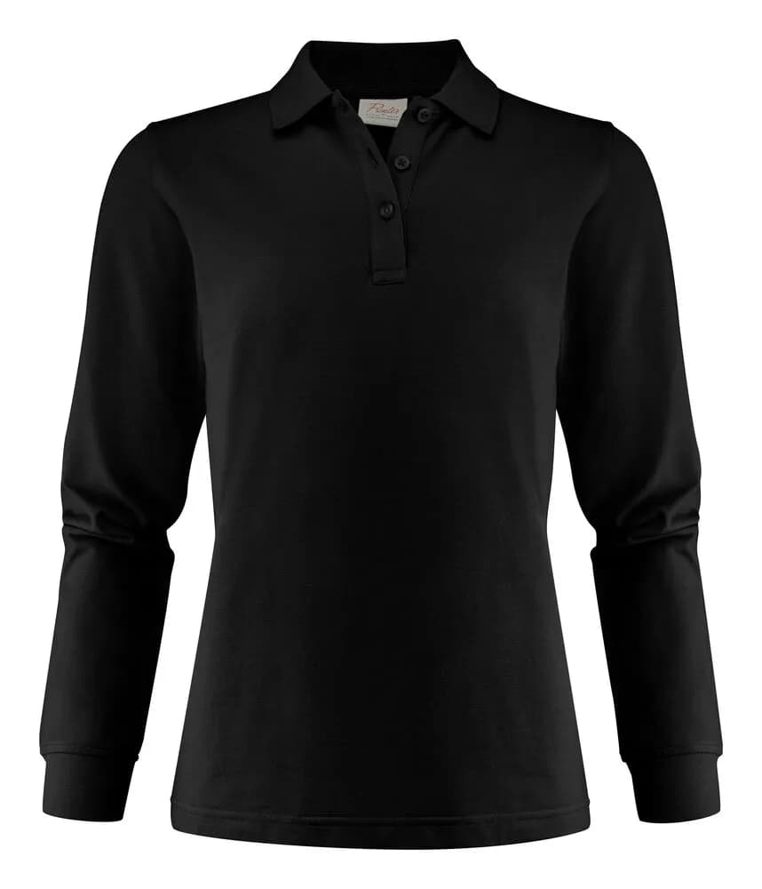 Surf Pro L/S Polo Pique Damen - Schwarz