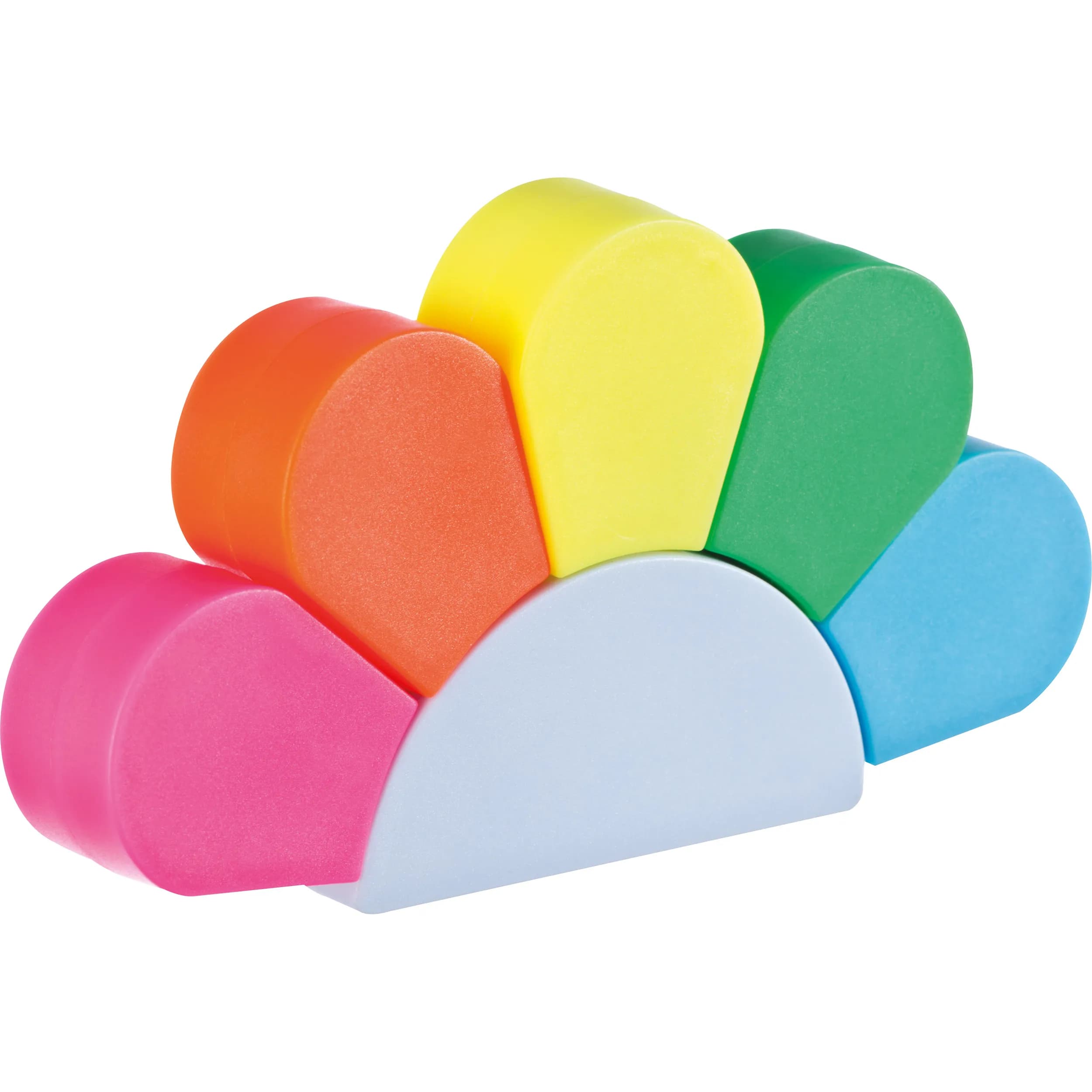 Textmarkerblume mit 5 farbigen Textmarkern LILLIAN - weiss