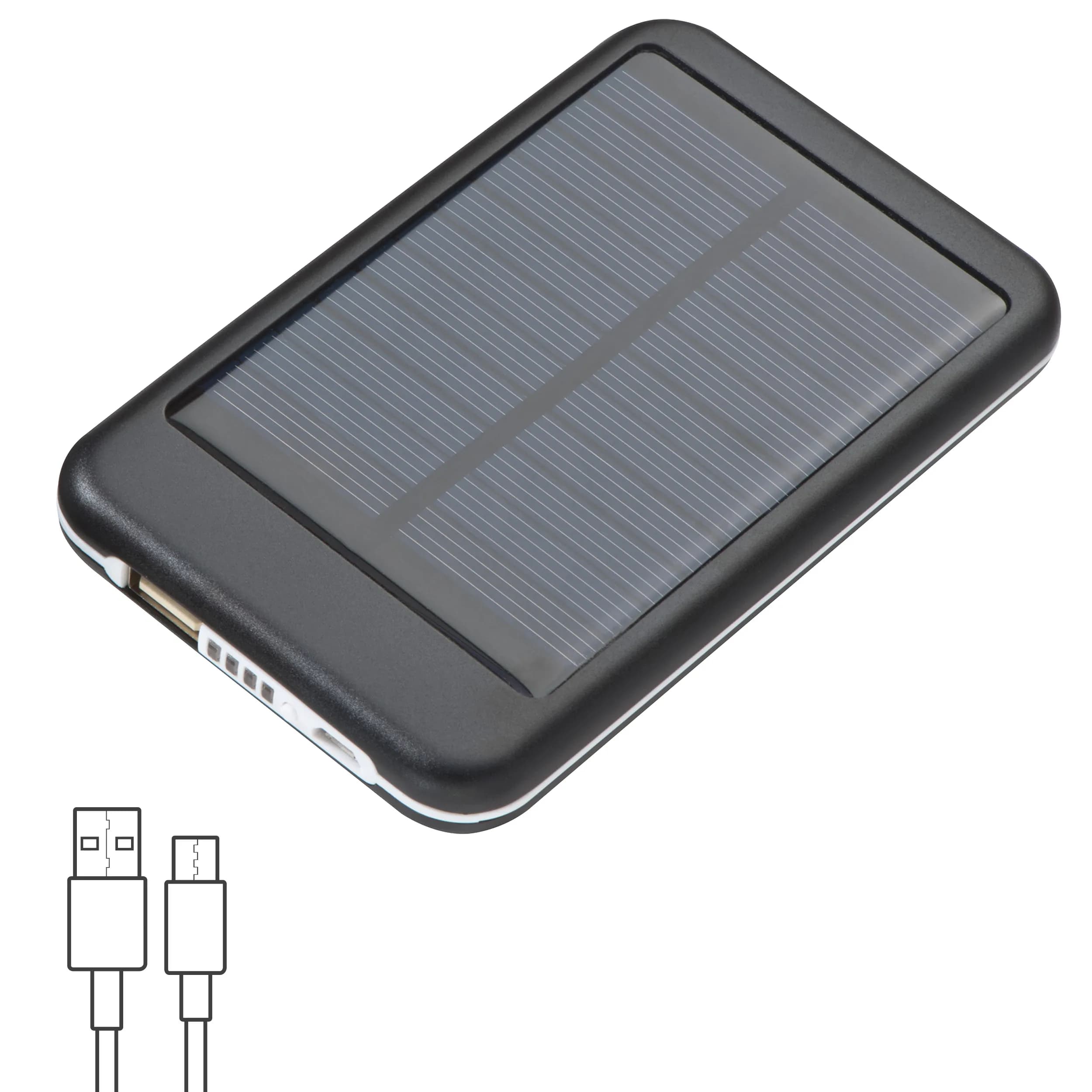 Solar Powerbank aus Metall mit 4.000 mAh LEONARD - schwarz