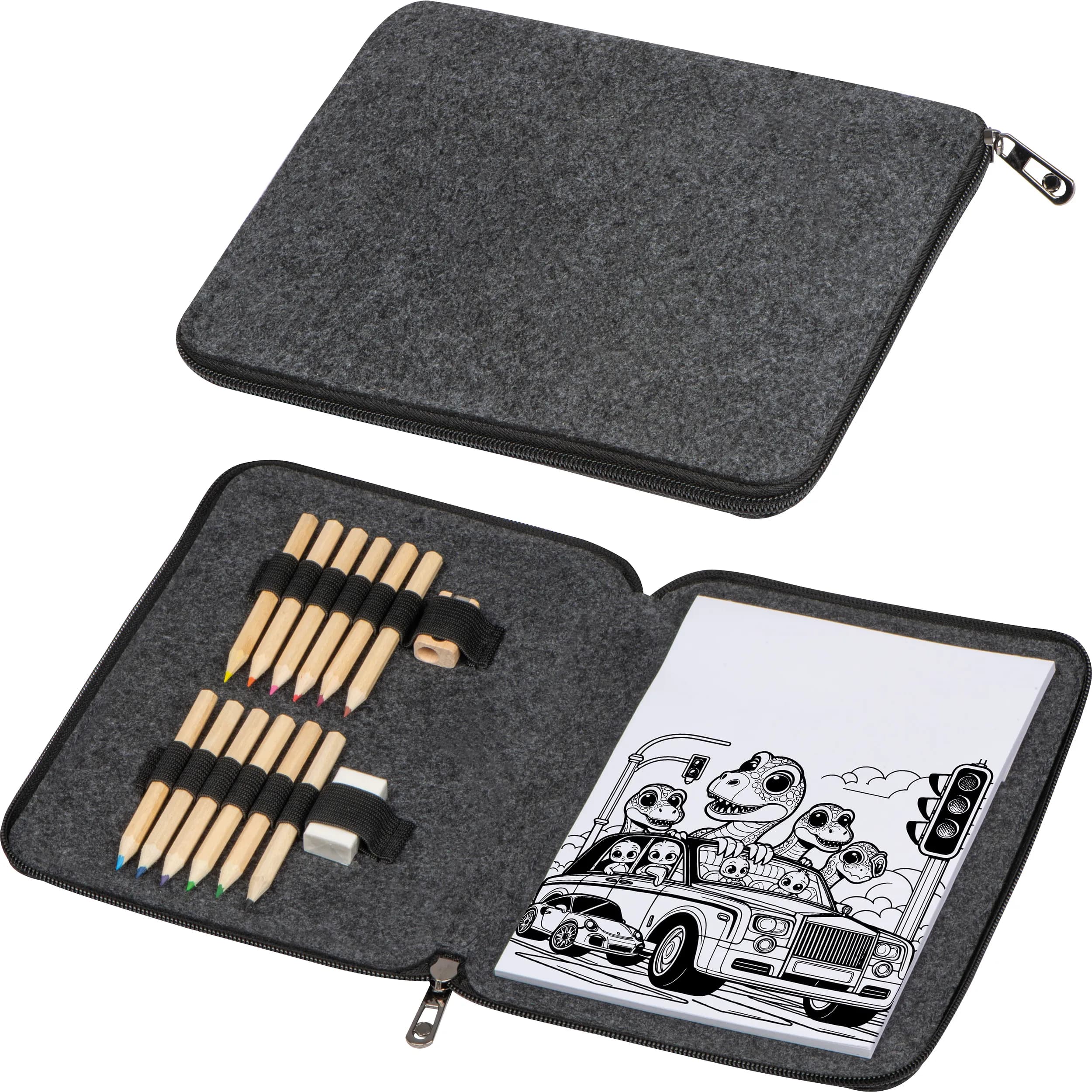 Malset in Filzetui FRITZ - anthrazit