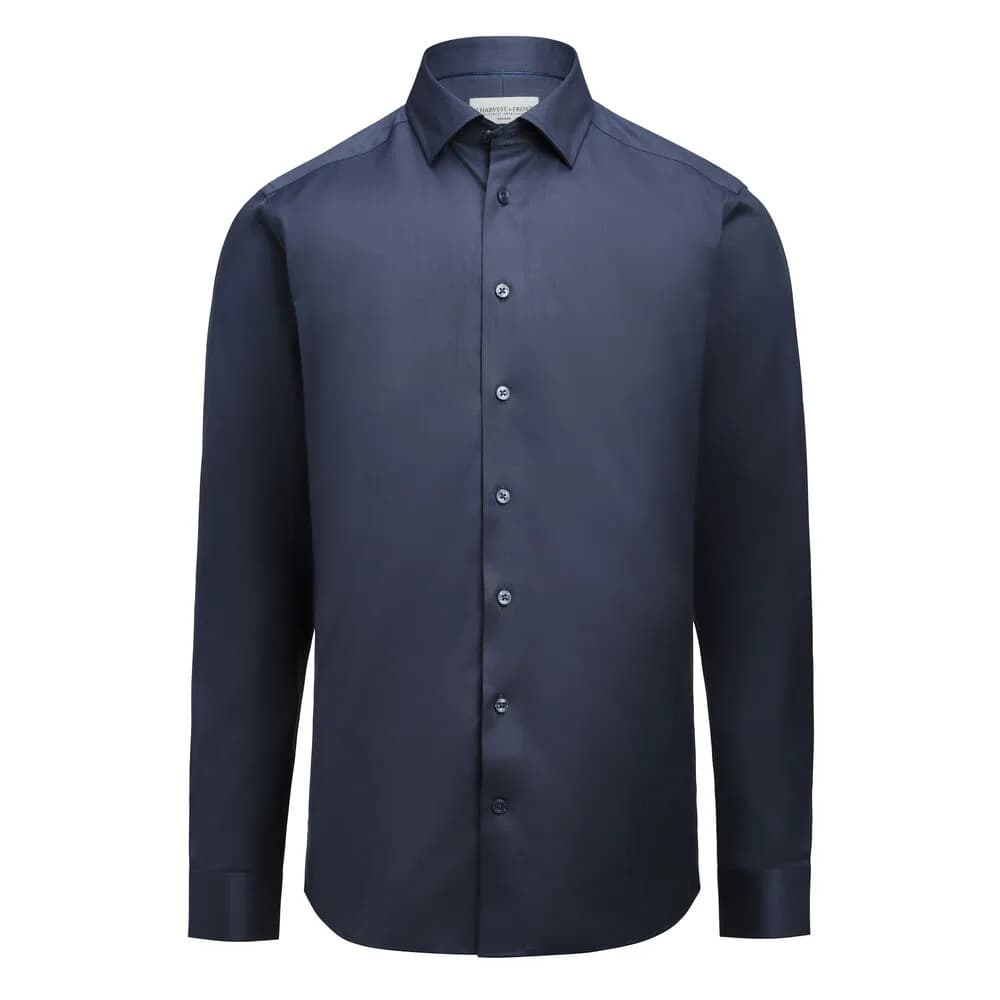 GB 02 Twill Stretch Hemd Regular Fit Herren - Marine