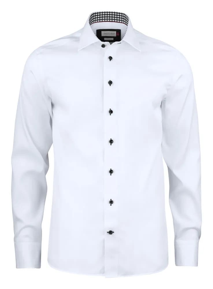 RB20 Twill Hemd Regular Fit Herren - Weiß/Schwarz