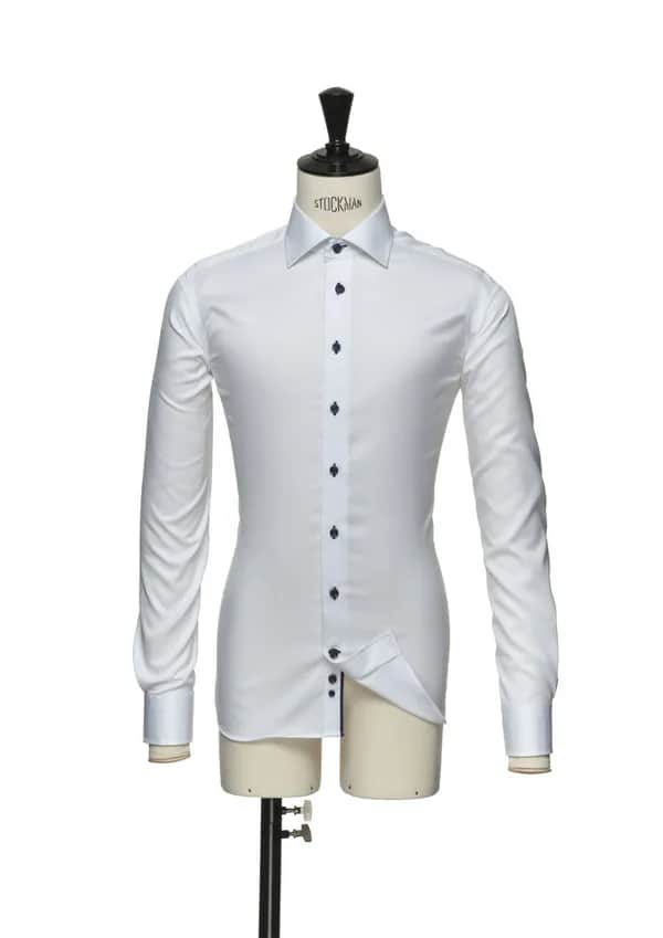 RB20 Twill Hemd Slim Fit Herren - Weiß/Marine