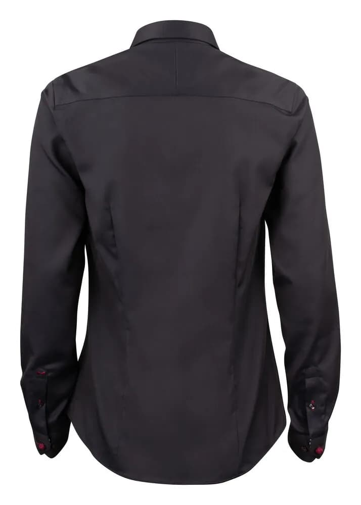 RB20 Twill Damen Blusen - Schwarz/Rot