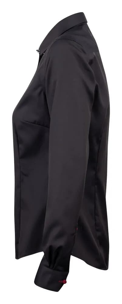 RB20 Twill Damen Blusen - Schwarz/Rot