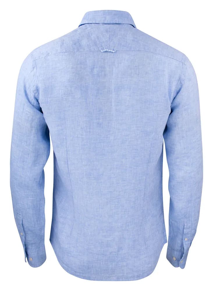 IB33 Linen Hemd Slim Fit Herren - Hellblau