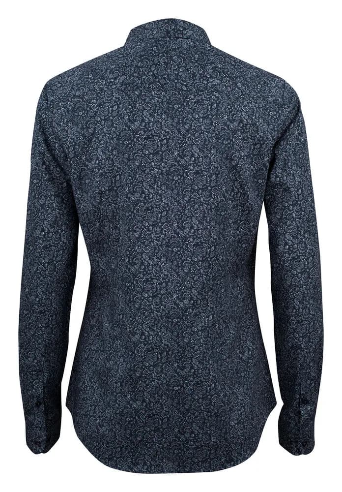 IB37 Poplin Damen Blusen - Marine Blumig