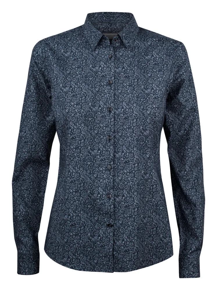 IB37 Poplin Damen Blusen - Marine Blumig