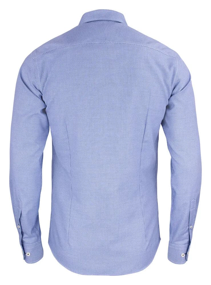 PB48 Jacquard Hemd Regular Fit Herren - Blau Muster