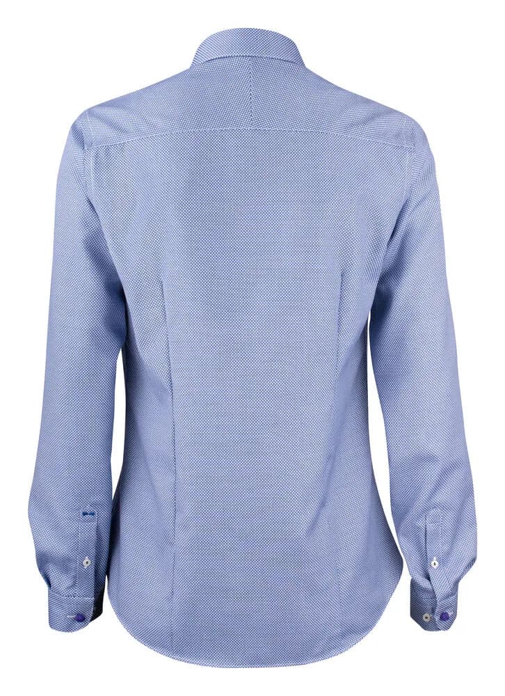 PB48 Jacquard Damen Blusen - Blau Muster