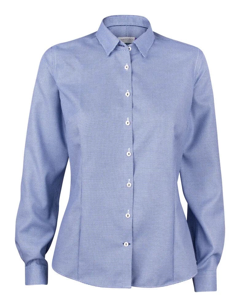 PB48 Jacquard Damen Blusen - Blau Muster