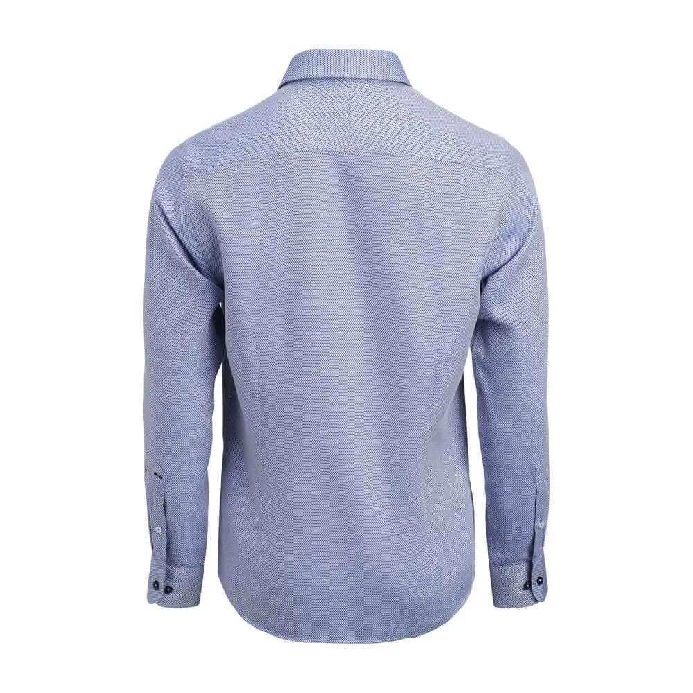 YB55 Jacquard Hemd Regular Fit Herren - Kristallblau