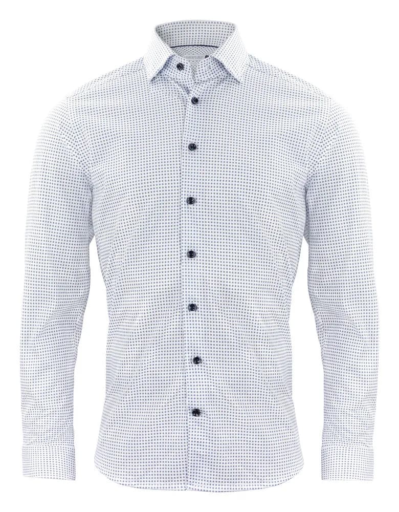 IB131 Pique Knit Hemd Slim Fit Herren - Hellblau Muster