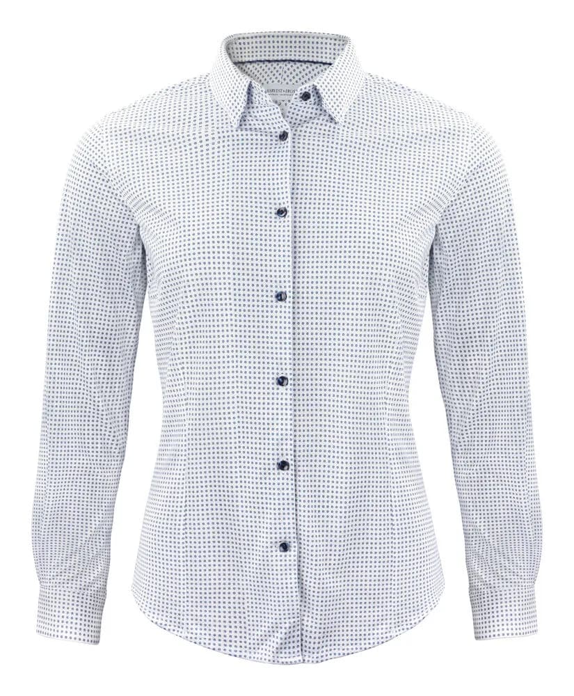 IB131 Pique Knit Damen Blusen - Hellblau Muster