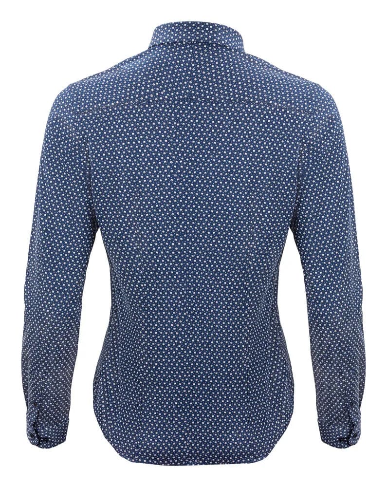 IB131 Pique Knit Damen Blusen - Marine Muster