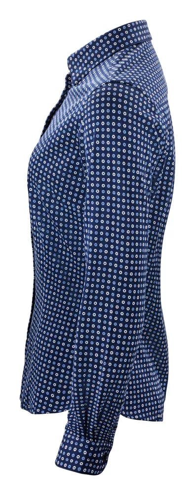 IB131 Pique Knit Damen Blusen - Blau Muster