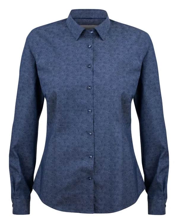 PB143 Twill Damen Blusen - Indigo Paisley
