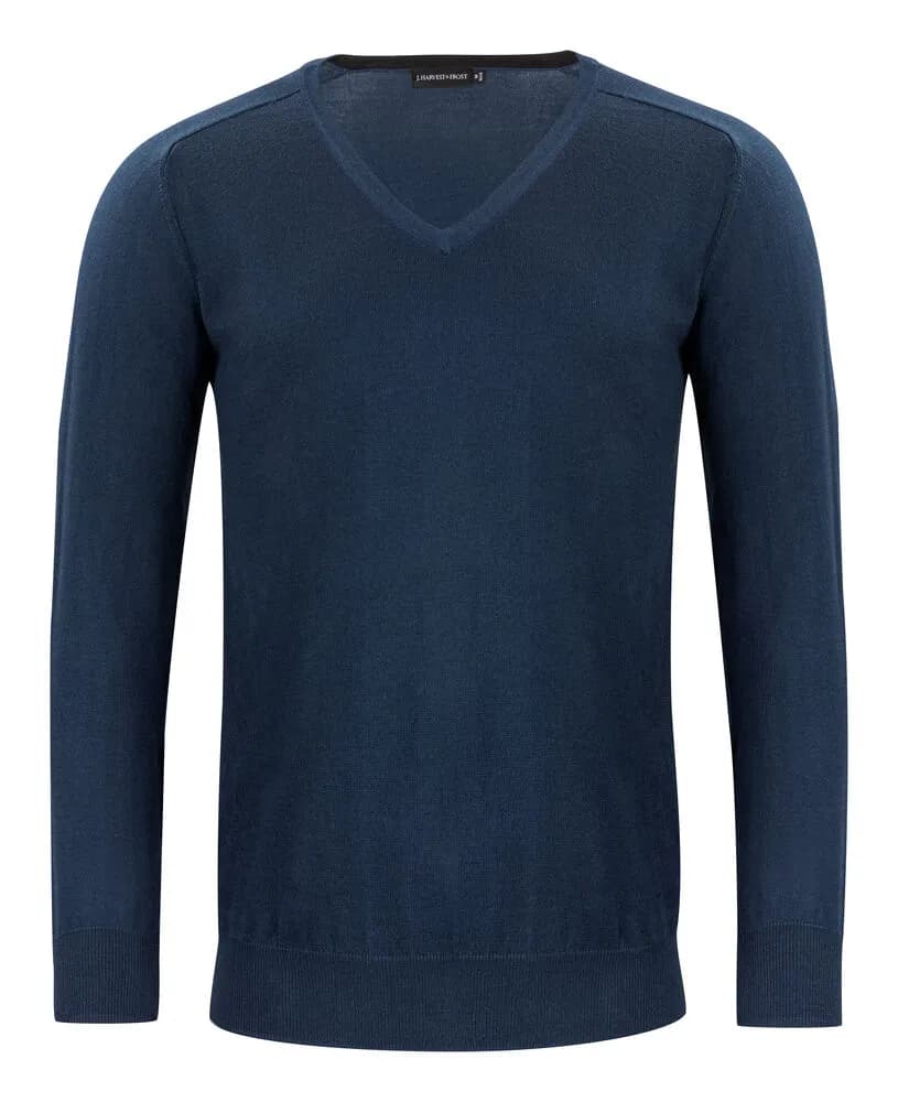 Merino V Strickpullover Herren - Marine