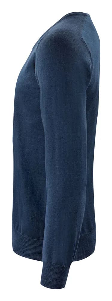 Merino V Strickpullover Herren - Marine