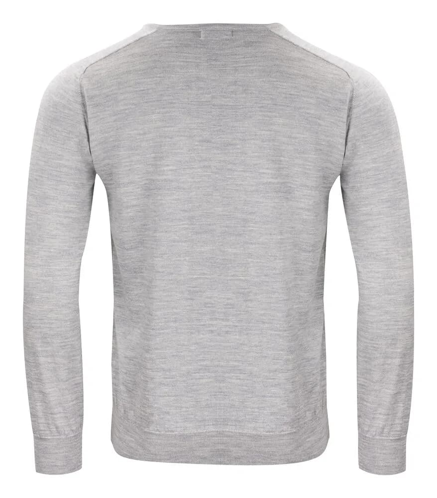 Merino V Strickpullover Herren - Hellgraues Meliert