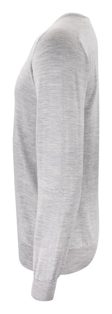 Merino V Strickpullover Herren - Hellgraues Meliert