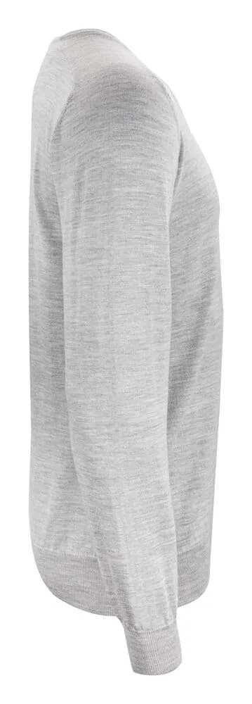 Merino V Strickpullover Herren - Hellgraues Meliert