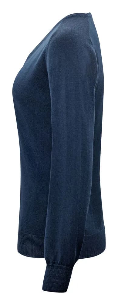 Merino V Strickpullover Damen - Marine