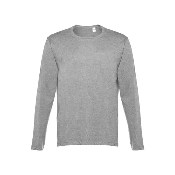 Herren Langarm T-Shirt - THC BUCHAREST - Hellgrau melliert