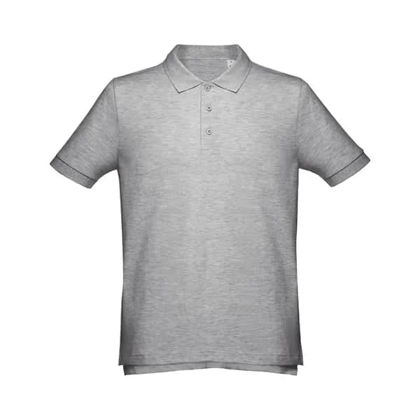 Kurzarm-Poloshirt aus Baumwolle für Herren - THC ADAM - Hellgrau melliert