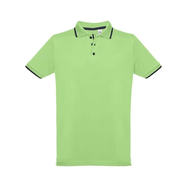 Zweifarbiges Baumwoll-Poloshirt für Herren - THC ROME - Hellgrün