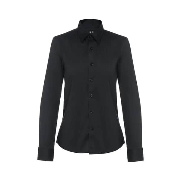 Langärmeliges Popeline-Hemd für Damen - THC PARIS WOMEN - Schwarz