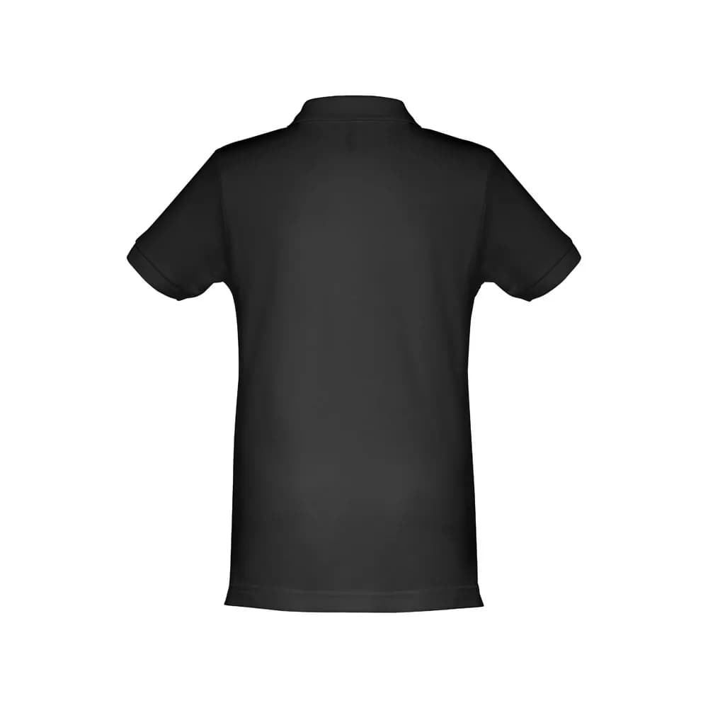 Kurzärmeliges Baumwoll-Poloshirt für Kinder (unisex) - THC ADAM KIDS - Schwarz
