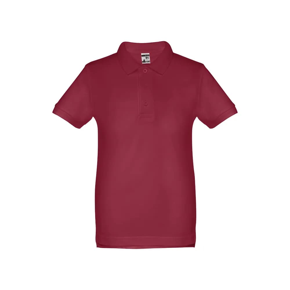 Kurzärmeliges Baumwoll-Poloshirt für Kinder (unisex) - THC ADAM KIDS - Burgunder