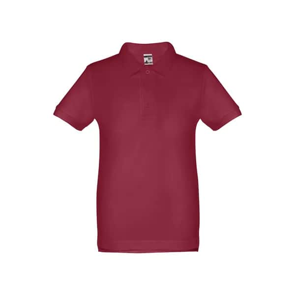 Kurzärmeliges Baumwoll-Poloshirt für Kinder (unisex) - THC ADAM KIDS - Burgunder