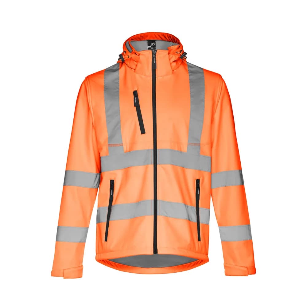 Softshell-Jacke mit hoher Sichtbarkeit (Unisex) - THC ZAGREB WORK - Hexachrome orange