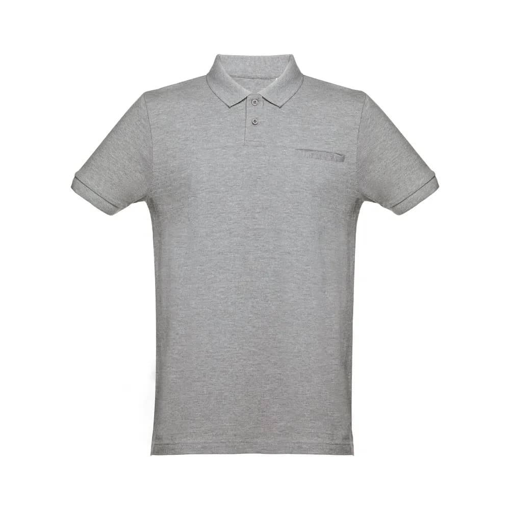Herren Poloshirt - THC DHAKA - Hellgrau melliert