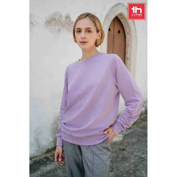 Sweatshirt (unisex) aus italienischem Frottee ohne Knopfleiste - THC COLOMBO - Silber