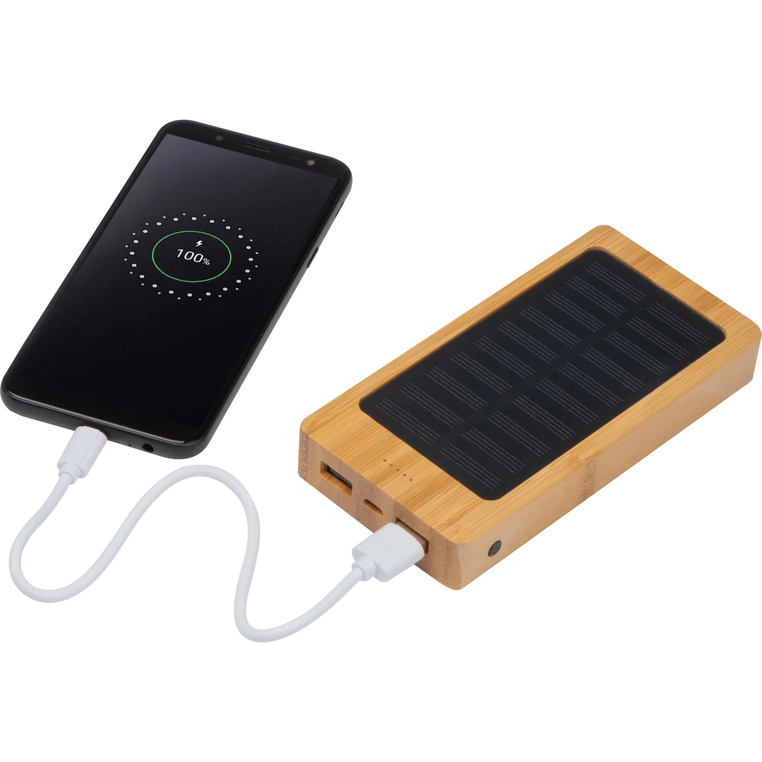 Solar Powerbank aus Bambus mit 8.000 mAh VALENTINA - beige