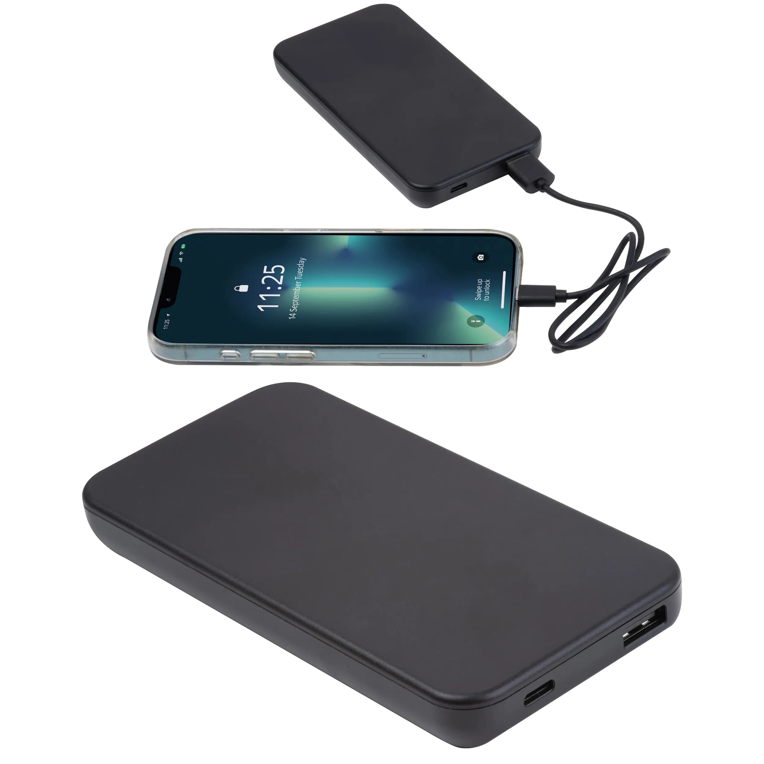 Recycelte Powerbank 10.000 mAh PRESTON - schwarz