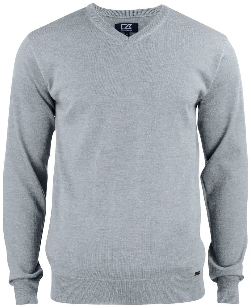 Everett V-neck Men - Grey Melange