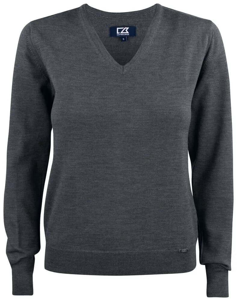 Everett V-neck Ladies - Anthracite Melange
