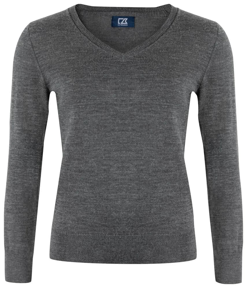 Vernon V-neck Ladies - Anthracite Melange